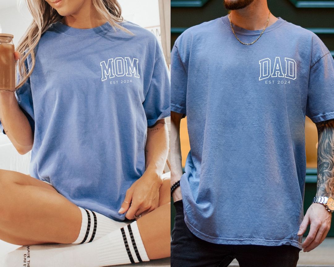 Custom Mom and Dad Shirts, Comfort Colors Dad and Mom Shirt, New Dad ...