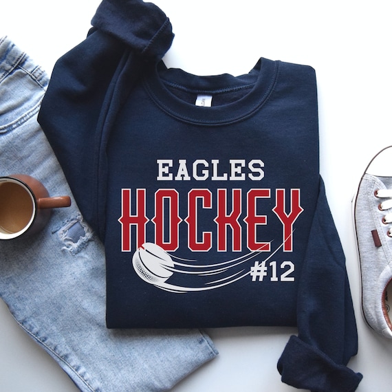 Custom Hockey Sweatshirt, Personalized Hockey Hoodie, Hockey Team Pullover, Hockey Gift, Custom Hockey Team, Hockey Mom Sweater