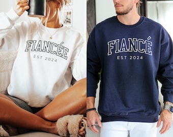 Custom Fiance and Fiancee Sweatshirt, Engagement Sweatshirt, Future Mr. and Mrs., Engagement Gift, Fiance Sweater, Gift for Fiancee, Engaged