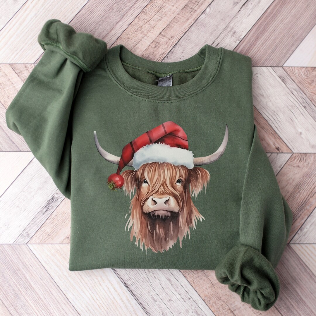 7 Highland Cow Christmas Printable Designs & Graphics