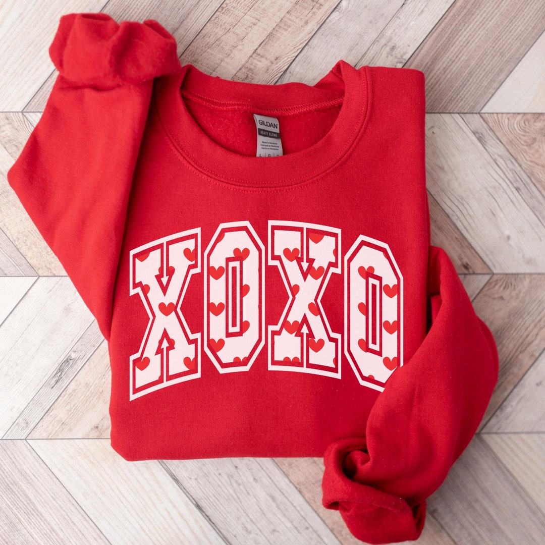 Bow Floral Printed Valentines Day XOXO Sweatshirt