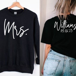 Custom Mr and Mrs Sweatshirts, Matching Bride and Groom Sweatshirt, Mrs Last Name Sweatshirt, Bride and Groom Personalized Sweatshirt, Bride