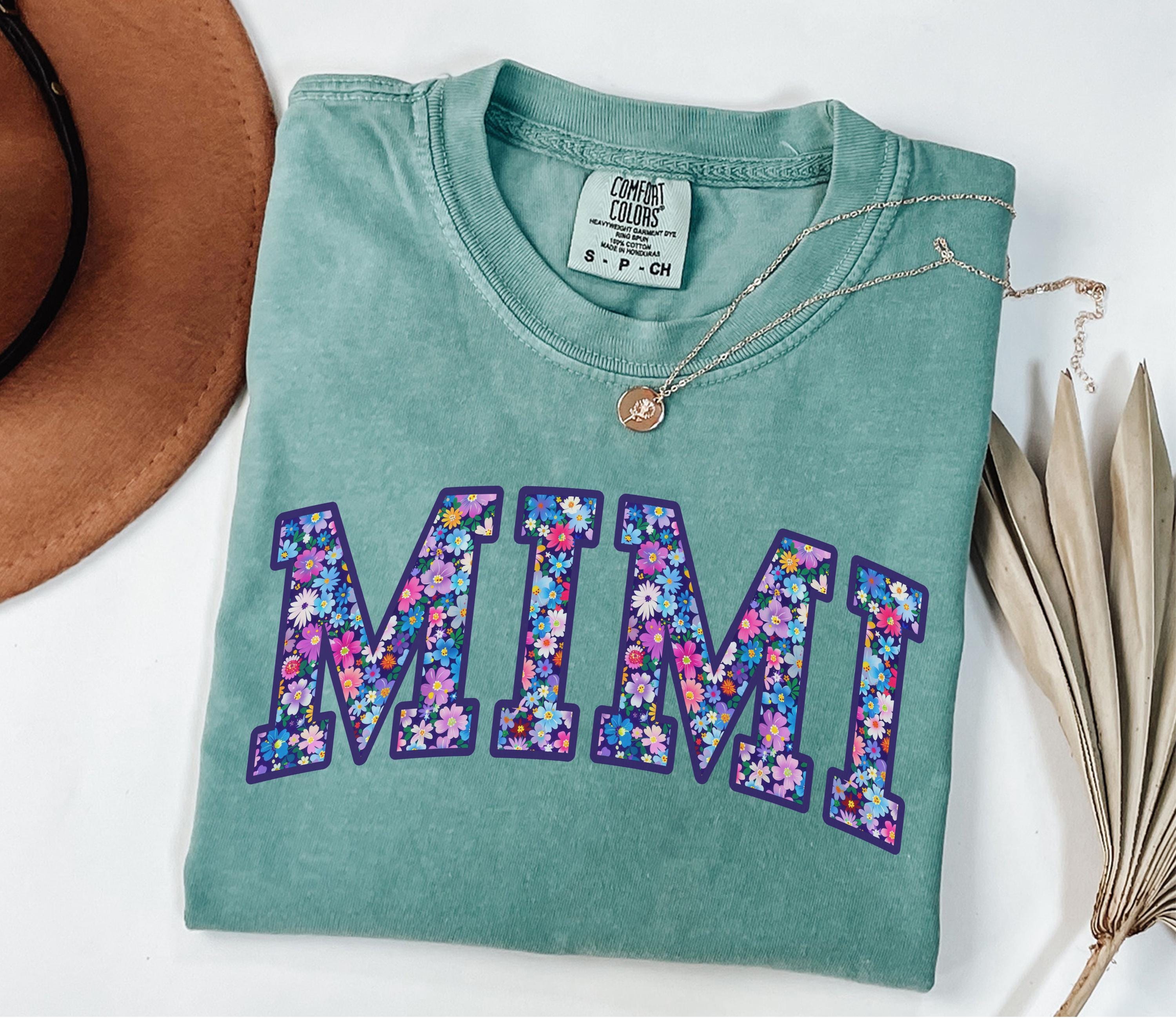 Comfort Colors Mimi Shirt, Floral Mimi Tee, Trendy Mimi Tshirt, Womens Flower Mimi Gift, Pregnancy Reveal Gift for New Mimi, Mimi Shirt