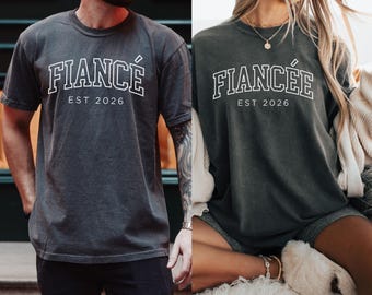 Custom Fiance and Fiancee Shirts, Comfort Colors Engagement Shirt, Future Mr. and Mrs., Engagement Gift, Fiance Shirt, Gift for Fiancee