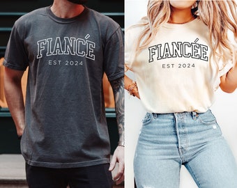 Custom Fiance and Fiancee Shirts, Comfort Colors Engagement Shirt, Future Mr. and Mrs., Engagement Gift, Fiance Shirt, Gift for Fiancee