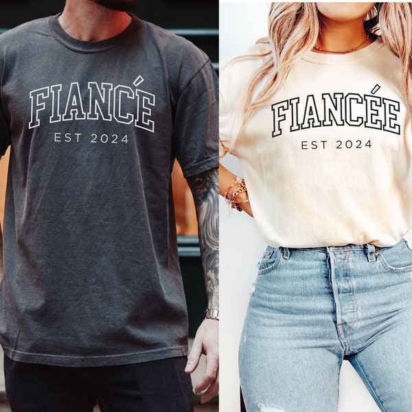 Custom Fiance and Fiancee Shirts, Comfort Colors Engagement Shirt, Future Mr. and Mrs., Engagement Gift, Fiance Shirt, Gift for Fiancee