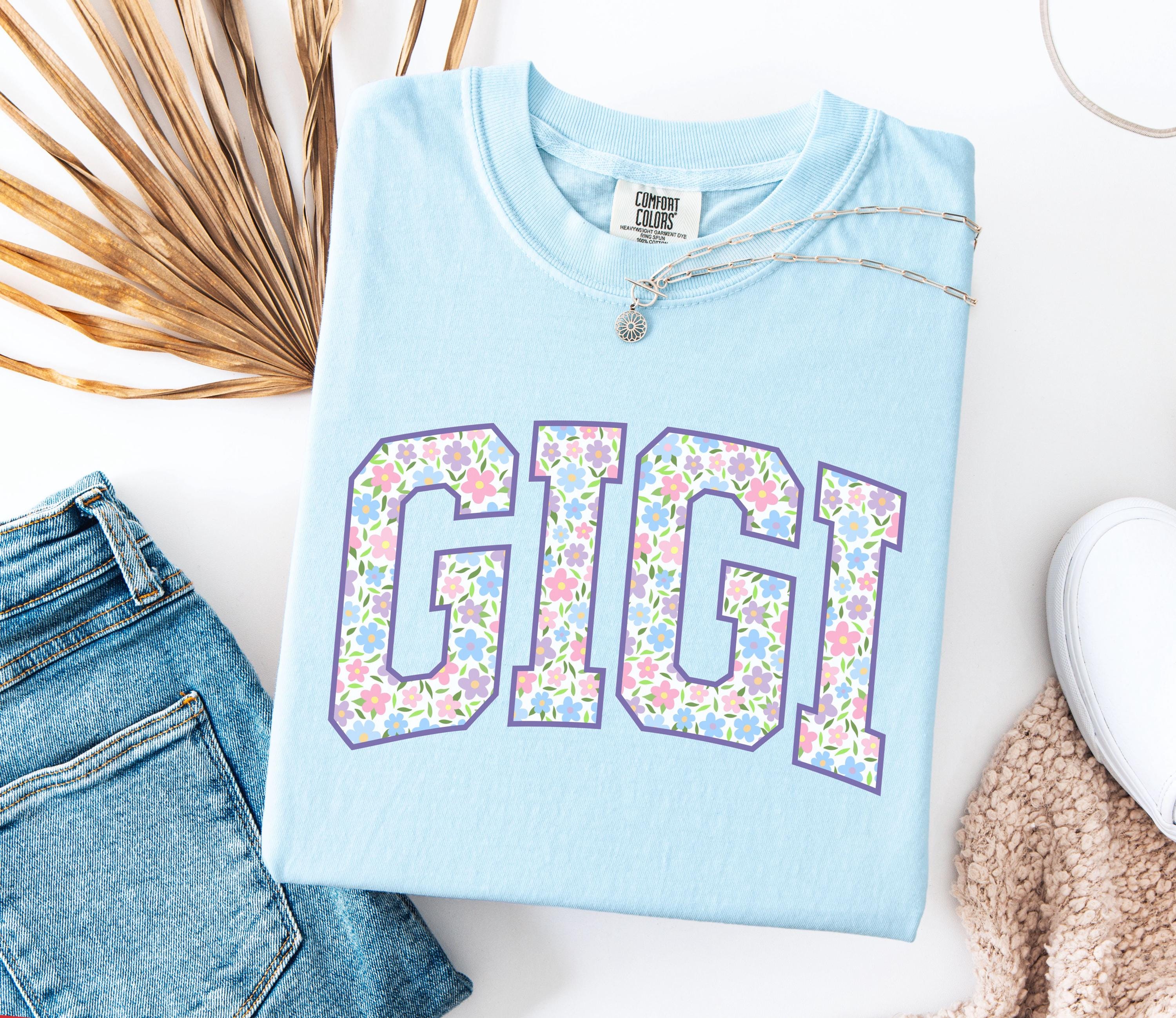 Floral Gigi Shirt, Comfort Colors Gigi Tee, Trendy Grandma Tshirt, Women's Flower Gigi Gift, Spring Pregnancy Reveal, Mother's Day
