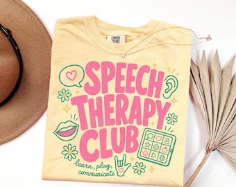 Comfort Colors Speech Therapy Club Shirt, Speech Therapist Tees, SLP Tshirt, Gift for SLPA, Speech Language Pathologist, Language Teacher