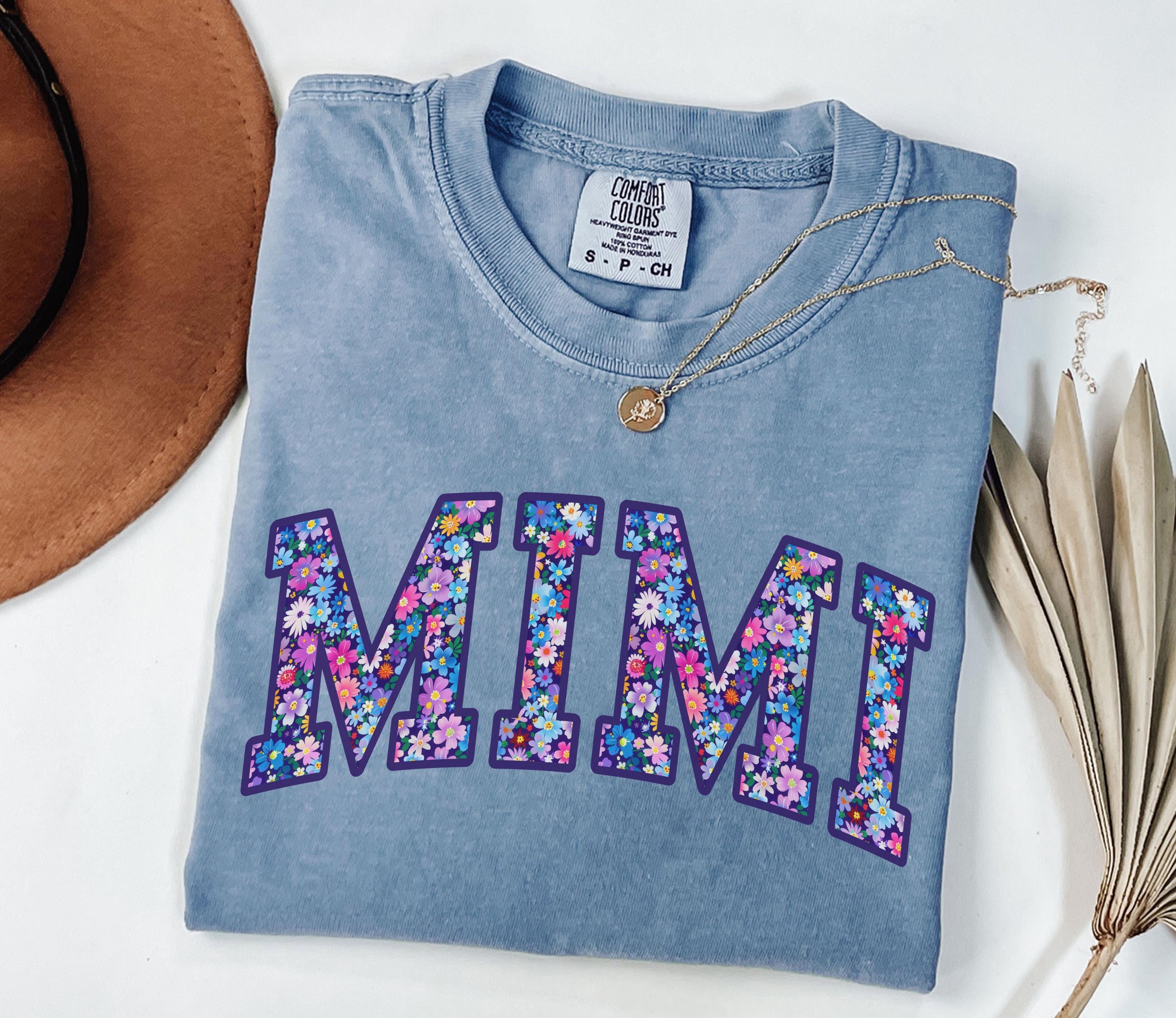 Comfort Colors Mimi Shirt, Floral Mimi Tee, Trendy Mimi Tshirt, Womens Flower Mimi Gift, Pregnancy Reveal Gift for New Mimi, Mimi Shirt