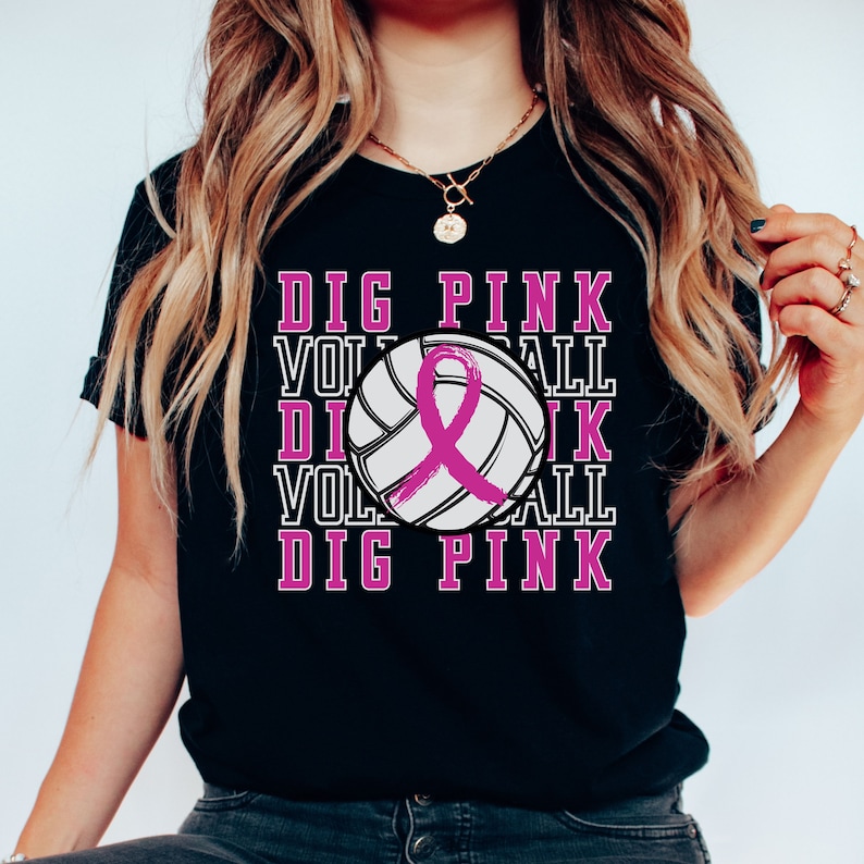 Dig Pink Volleyball Shirt, Breast Cancer Awareness Volleyball Shirt ...