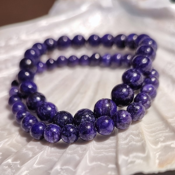 Bracciale in pietra viola Charoite molto spirituale, lascia andare, migliora la circolazione sanguigna, il processo decisionale