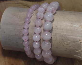 Bracelet Perles Améthyste, Cristal De Roche Et Jade - Fait Main Sur Mesure - Sans Fermoir élastique