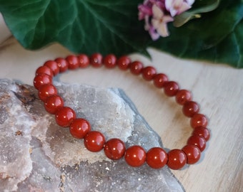 Bracciale in diaspro rosso: radicamento, migliora la circolazione sanguigna, dinamismo, rafforza il corpo