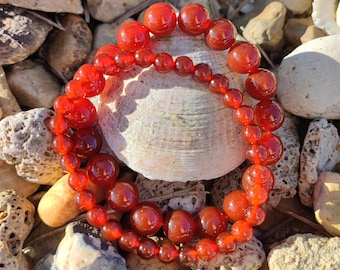 Bracciale in corniola per coraggio, energia, sicurezza, digestione