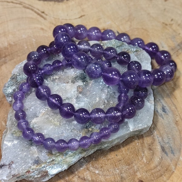 Pulsera de amatista calma la mente ayuda con el sueño combate las adicciones piedra de meditación