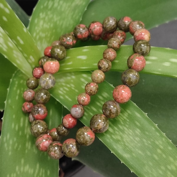 Unakite bracelet, strengthens immune system, free yourself from the past, liver