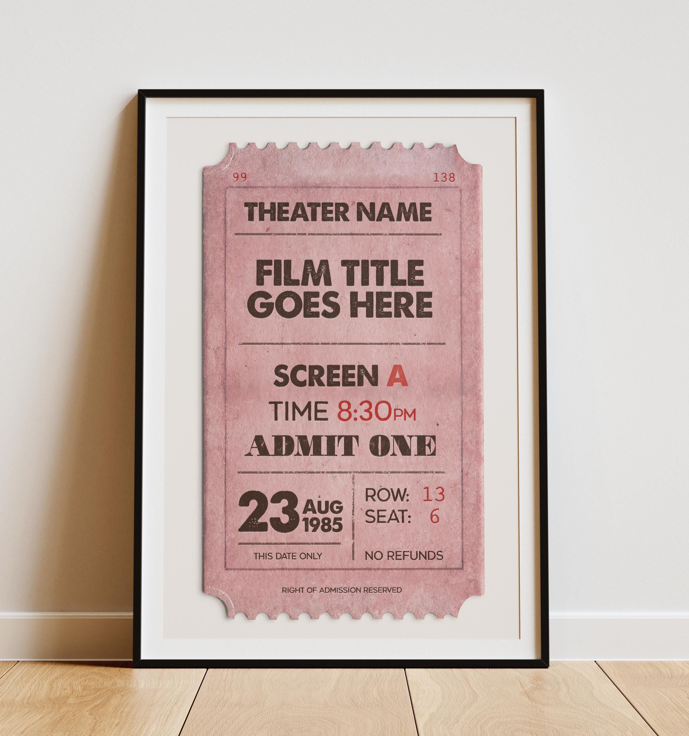Custom Vintage Movie Ticket - Etsy