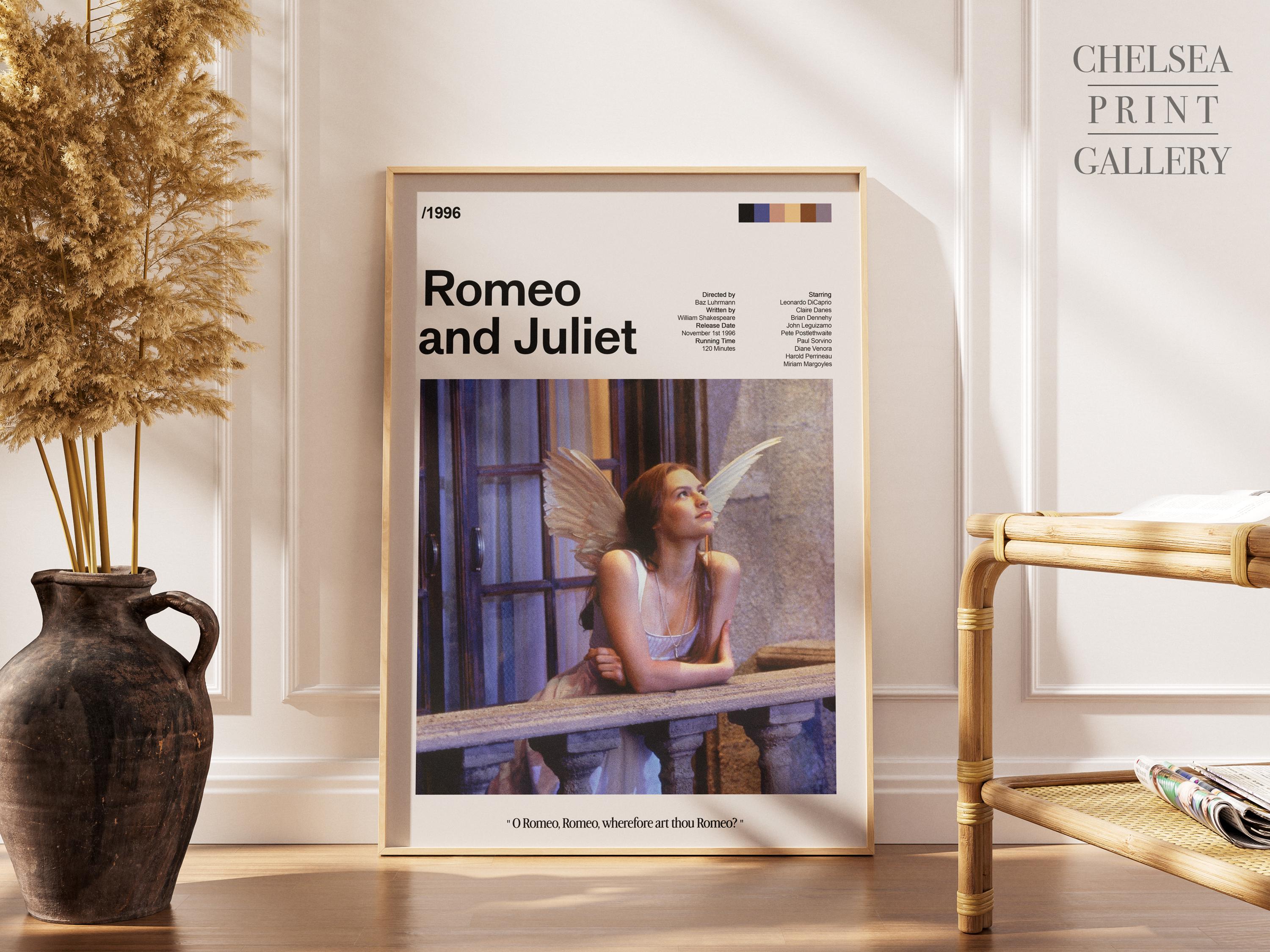 Romeo and Juliet Movie Poster Art Print With Quote, Modern Retro ...