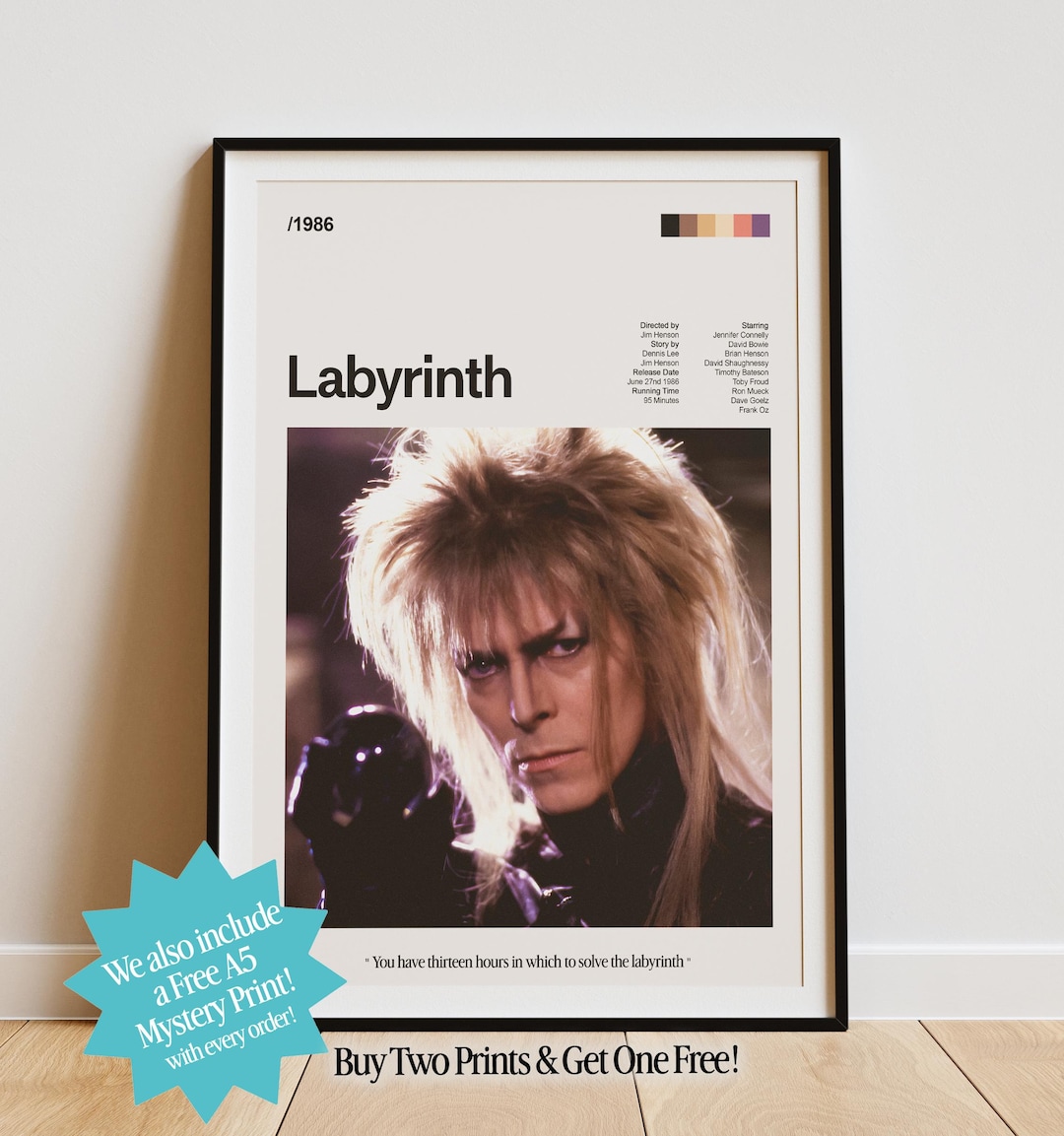 Labyrinth 1986 Movie Poster Art Print With Quote John Hughes Modern labyrinth-1986-movie-poster-art-print-with-quote-john-hughes-modern