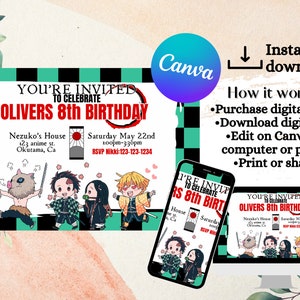 Anime Birthday Invitation
