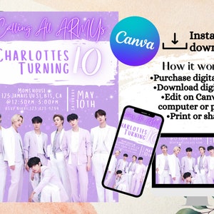 BTS Birthday Invitation