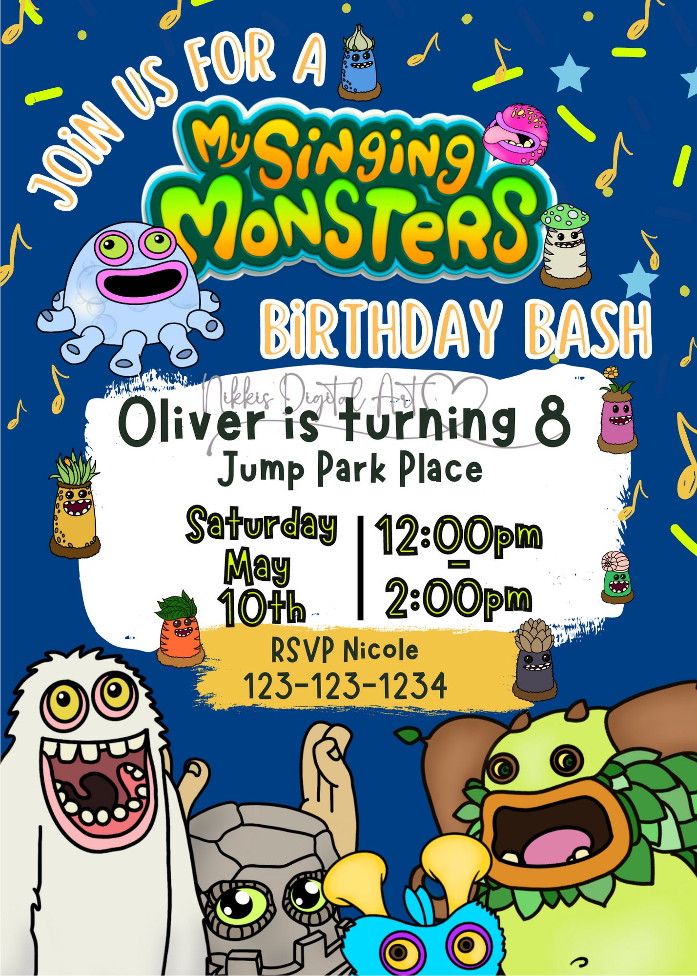 My Singing Monsters Birthday Invitation - Etsy