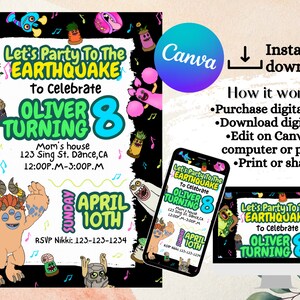 My Singing Monsters Earthquake Invitation