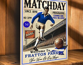 PERSONALISED Portsmouth Football  Programme  Fans Nostalgia Add Your Name Large  Vintage Bar Man Cave  Retro Metal Sign PCS72