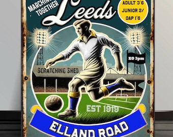 PERSONALISED Leeds United Football Fans Nostalgia Vintage Bar Man Cave  Retro Metal Sign RNV03