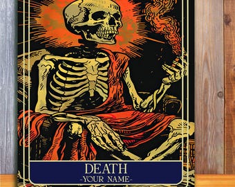 Personalised Death Tarot Sign Oracle Hanging Metal Wall Plaque