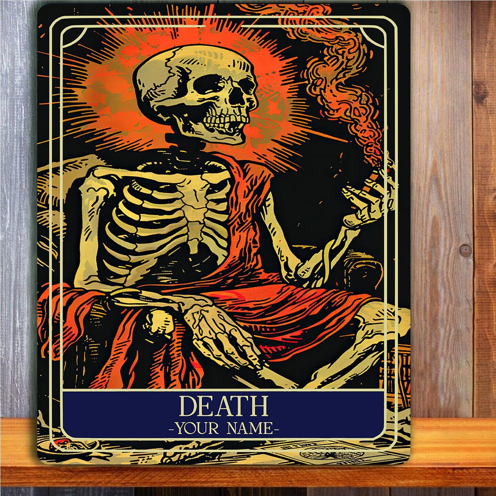 Personalised Death Tarot Sign Oracle Hanging Metal Wall Plaque