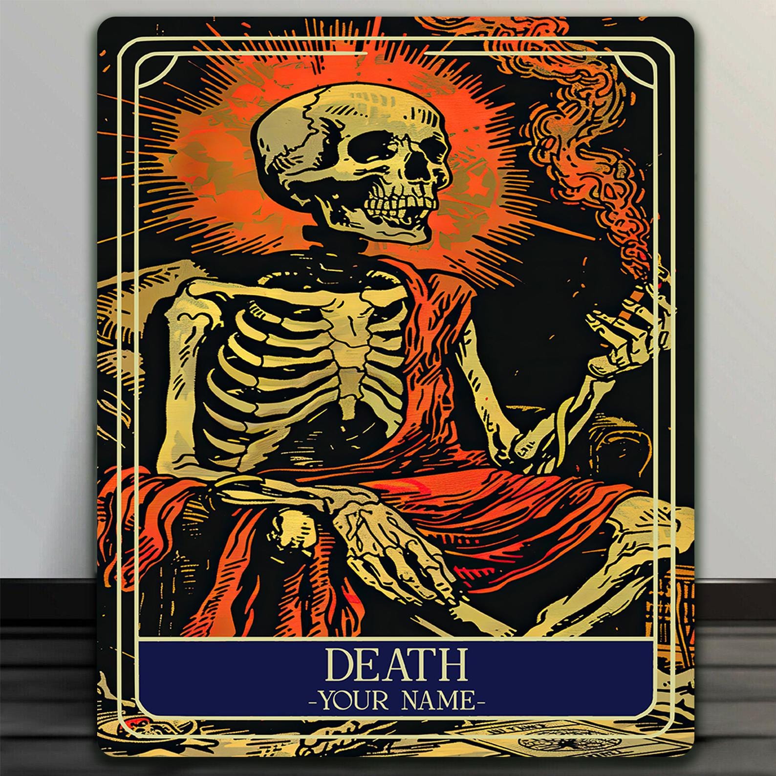 Personalised Death Tarot Sign Oracle Hanging Metal Wall Plaque