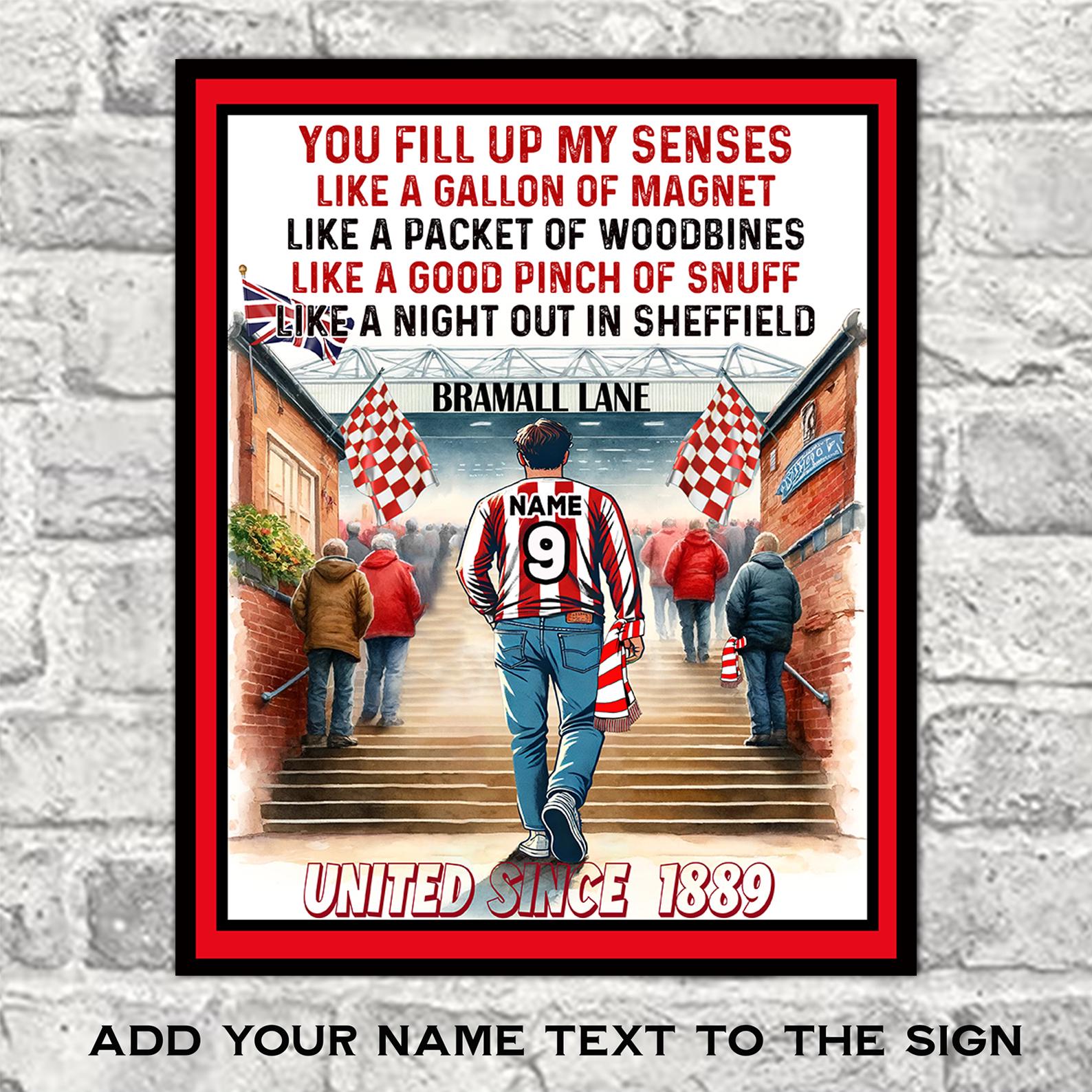 Sheff Utd Stadio Strada Distintivo Segnale Sheffield United