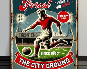 PERSONALISED Nottingham Forest  Football Fans Nostalgia Vintage Bar Man Cave  Retro Metal Sign RNV20