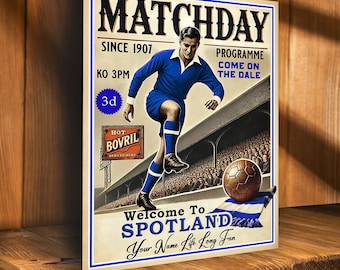 PERSONALISED Rochdale  Programme  Fans Nostalgia Add Your Name Large  Vintage Bar Man Cave  Retro Metal Sign PCS75