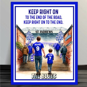 Birmingham City Fussball Fans Vater & Sohn Stadion Kunstwerk fügen Sie Ihren Namen Retro Vintage Metall Wandschild FF03