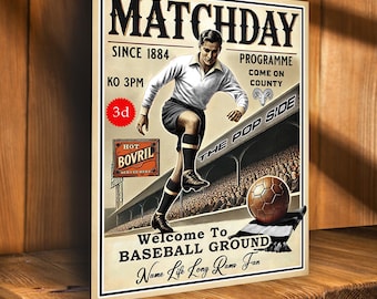 PERSONALISED Derby County Football Programme  Fans Nostalgia Add Your Name Large  Vintage Bar Man Cave  Retro Metal Sign PCS26