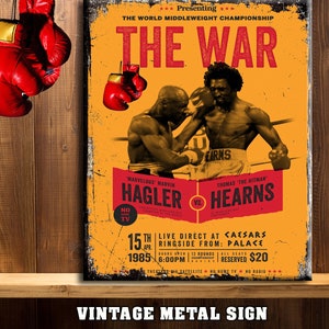 Marvin Hagler v Thomas Hearns fight boxing wall sign poster RS404