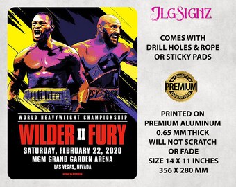 Tyson Fury V Dontay Wilder 2 Fight Boxing Metal Sign Poster RS285