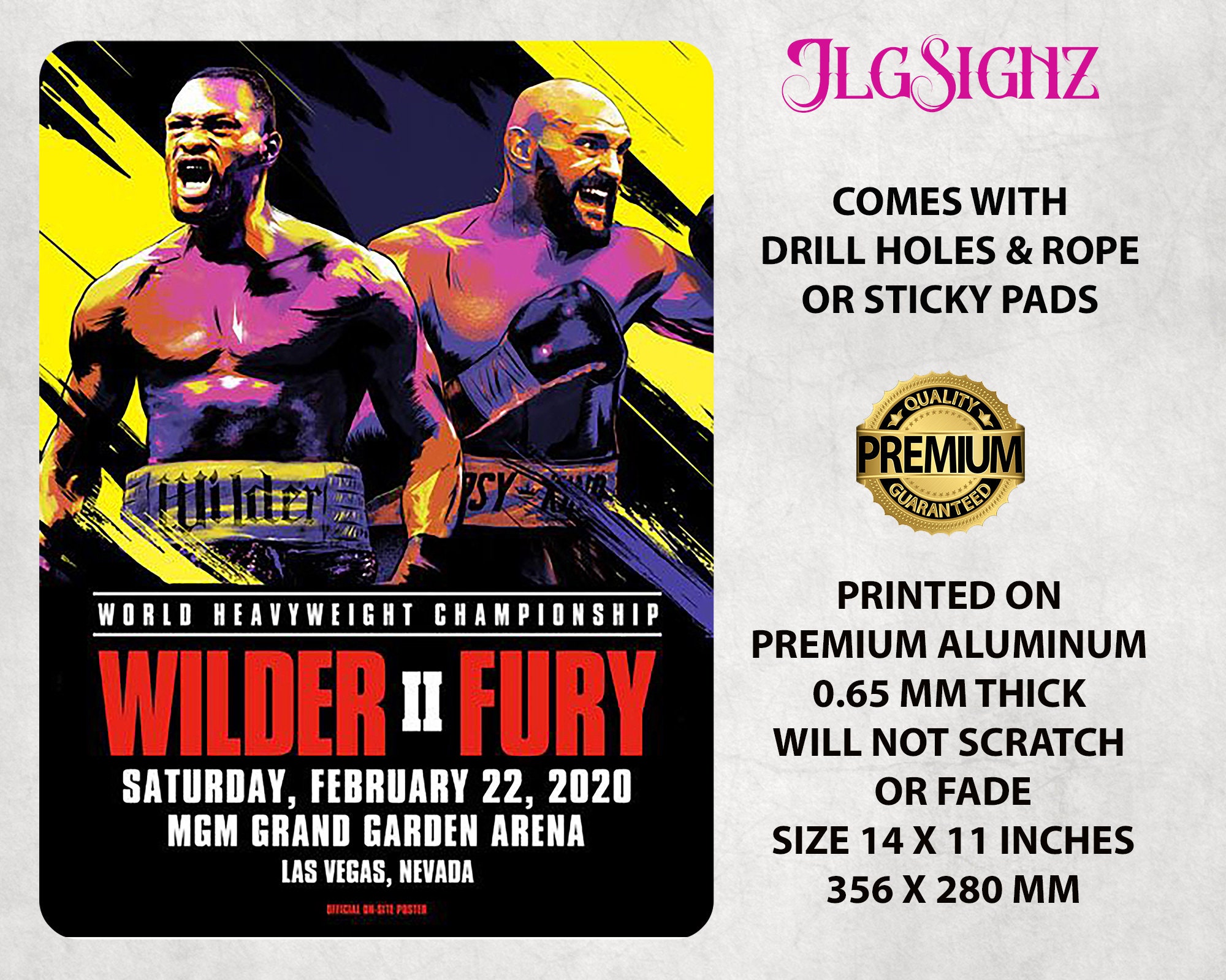 Tyson Fury V Dontay Wilder 2 Fight Boxing Metal Sign Poster RS285
