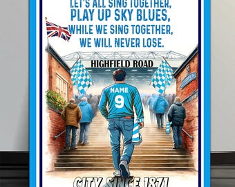 Personalised Coventry City  Football  Fans  Stadium Artwork  Add your Name Retro vintage  metal  wall sign SFS19