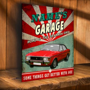Personalised Granada Ghia Metal sign classic car garage sign RS482