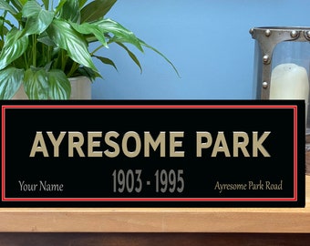 Personalised Middlesbrough Ayresome Park  Ground football vintage retro fans wooden plaque OG2