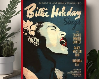 Billie Holiday Jazz Music Iconic Poster Shed Home Retro Metal Wall