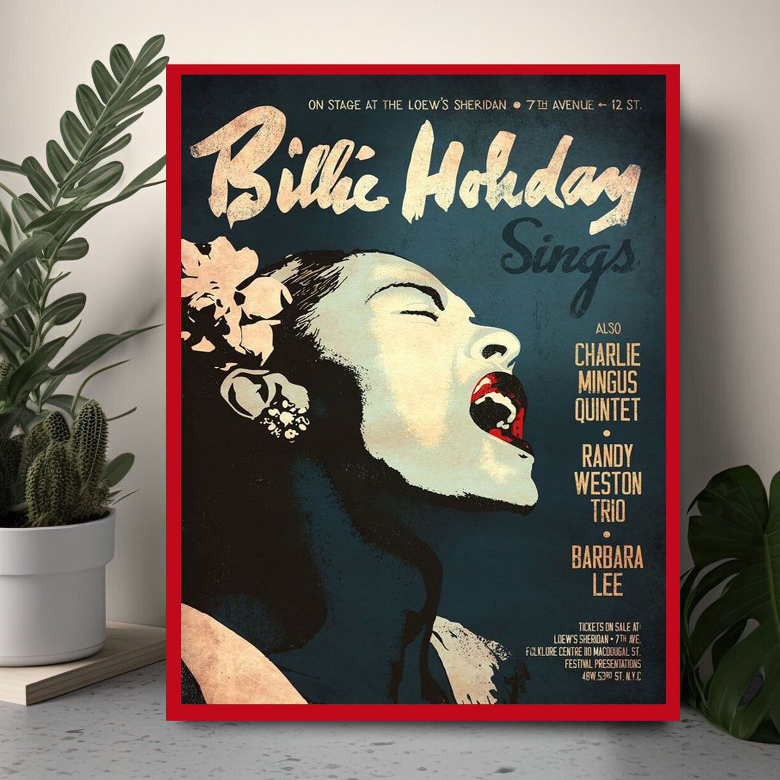 Billie Holiday Jazz Music Iconic Poster Shed Home Retro Metal Wall