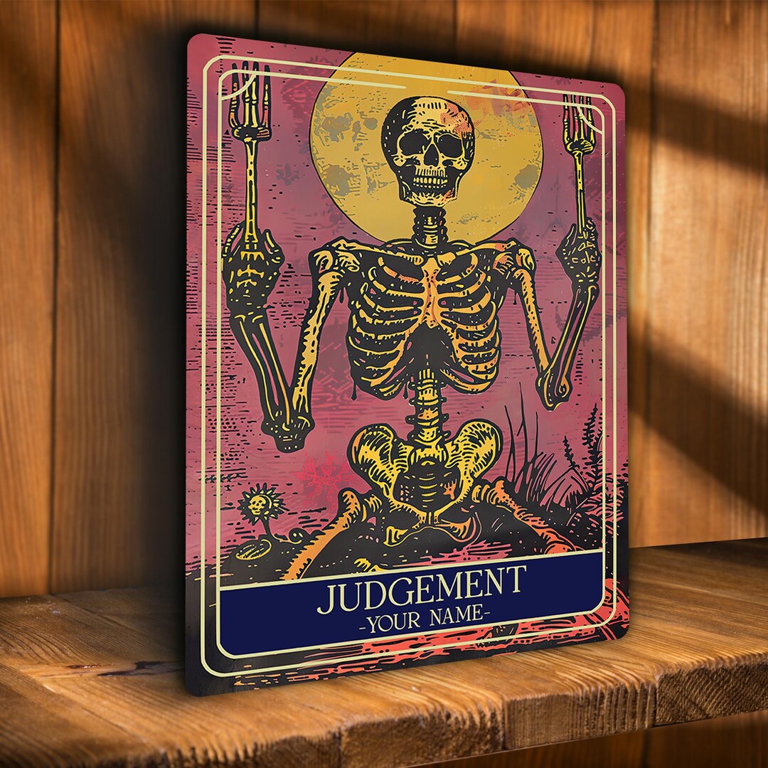 Personalised Judgement Tarot Sign Oracle Hanging Metal Wall Plaque ...