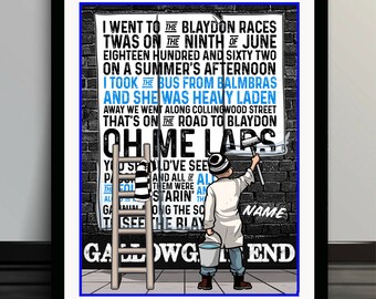 Personalised Newcastle United  football fans song anthem Billboard add your name Metal Wall Sign BB10