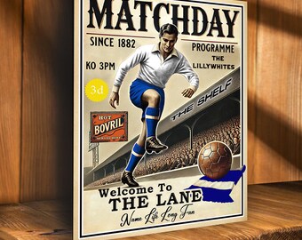 PERSONALISED Tottenham  Football  Programme  Fans Nostalgia Add Your Name Large  Vintage Bar Man Cave  Retro Metal Sign PCS91