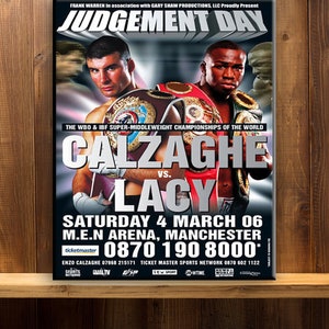 Joe Calzaghe V Lacy Fight Boxing Metal Wall Sign Poster RS247 - Etsy