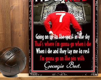 George Best Legend song Man Utd Football fans metal sign RS444